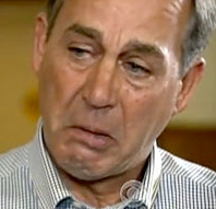 House Speaker John Boehner makes his orange face.