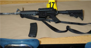Magpul PMAG and Bushmaster AR-15 rifle used at the Sandy Hook Elementary school shooting.