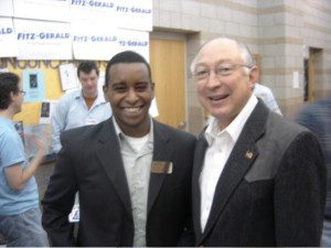Joe Neguse and Ken Salazar in 2008.