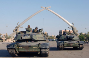 American tanks in Baghdad, 2003.