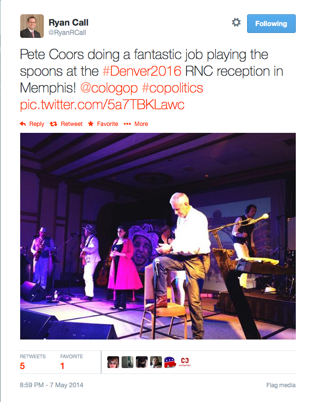 Pete Coors plays spoons