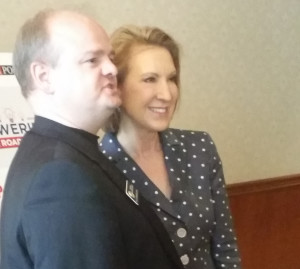 Carly Fiorina (right), with Rep. Gordon "Dr. Chaps" Klingenschmitt. Picture taken long before Fiorina was a pointless VP choice.