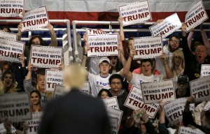 Trump campaign event in Iowa. (AP Photo/Charlie Neibergall)