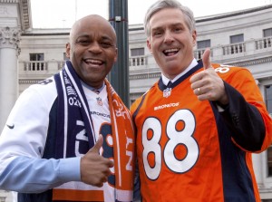 Denver Mayor Michael Hancock poses with Michael Carrigan.