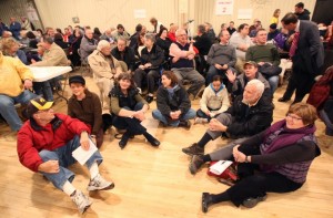 This is sort of what your caucus will look like, depending on the number of chairs available.