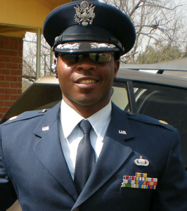 Eric Nelson impersonating a U.S. Air Force major in an undated photo.